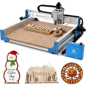 Masuter 6 CNC Router Machine 400x400mm，300W Desktop Engraving Mill for Wood, Metal, and Acrylic - Easy Assembly for Beginners - Versatile CNC Solution for Home & Small Shop.