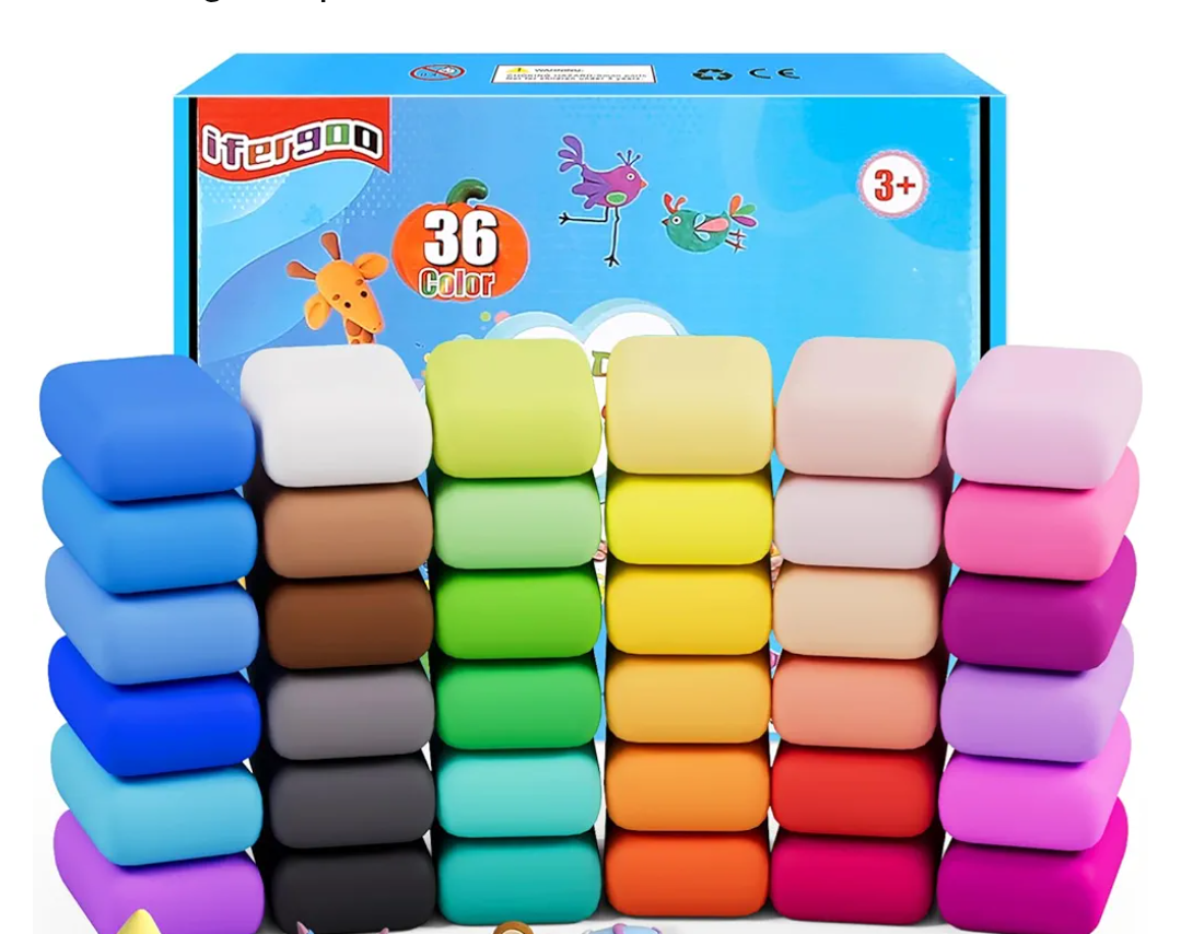 iFergoo Air Dry Clay, 36 Colors (0.55 Ounce Per Pack) Air Drying Clay Kit Ultra Light Magic Clay for Kids Non Toxic DIY Modeling Clay with Sculping Tools Art Set Gift Art Set for Boys Girls Age