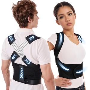 Posture Corrector for Women and Men Back Brace Upgraded Upper Comfy Correction Pain Relief Scoliosis Lumbar Spine Shoulder Straightener Hunchback Lightweight Adjustable Support Hump Black Medium