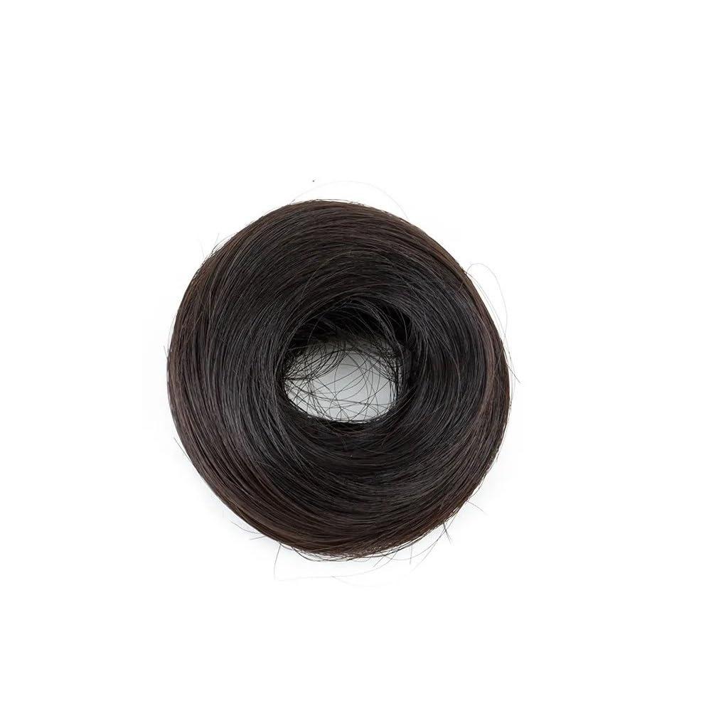 Scrunchies Donut Wig Accessory Updo Buns Hairs Synthetic Piece Straight Chignon Extension Mini Rubber Band Hair Bun Elegant or Chic Look(Black Brown)
