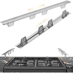 Stainless Steel Stove Gap Covers T-Shape 2 Pack Retractable Oven Gap Filler