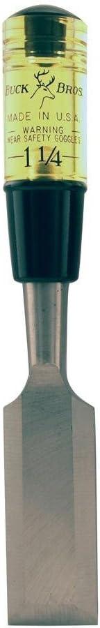 Buck Brothers 120107BC 1-1/4" Wood Chisel Made in USA, For Paring and Finishing Cuts in Carpentry and Woodworking, Tempered Tool Steel Blade, Mallet-Safe Handle