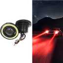 2PCS Car Angel Eye Fog Light, 2.5" Round COB LED Super Bright Vehicle Fish Eye DRL Fog Lamp Bulb, Anti-Vibration Daytime Running Light with Halo Rings, Universal Fit (White/Red)