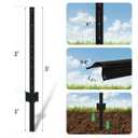 FOREHOGAR Metal Fence Post 3 Feet Black, Pack of 8, T Posts for Wire Fence, No Dig Steel U Posts Fencing for Lawn Garden Wire Mesh Fence Poles Sign Outdoor Light Duty