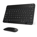 Rechargeable Bluetooth Keyboard and Mouse Combo, Universal Ultra-Slim Wireless Keyboard Mouse Set for Android Windows iPad iPhone Samsung Tablet Portable Compact Keyboard Set (Black)