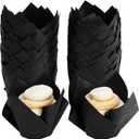 Juvale 100-Piece Bulk Black Tulip Cupcake Liners, 2 x 3.5 Inches Medium Baking Wrappers, Black Cupcake Liners for Halloween Parties, Wedding Receptions, Birthday Parties & Baby Showers