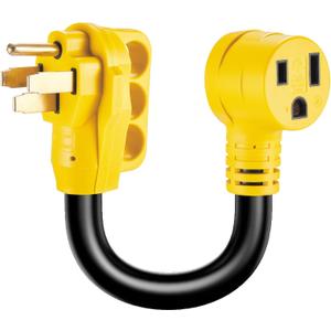 Welder Adapter Cord 50 Amp, STW 6 AWG NEMA 14-50P Male to 6-50R Female Heavy Duty Cord, 250 Volts 12500 Watt 1 Foot, ETL Listed