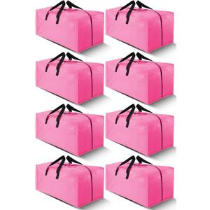 Cosy Family 8 Pack Heavy Duty Extra Large Moving Bags with Backpack Straps - Strong Handles & Zippers, Storage Totes For Space Saving, Fold Flat, Alternative to Moving Box, Pink Cosy Family 8 Pack Heavy Duty Extra Large Moving Bags with Backpack Straps - Strong Handles & Zippers, Storage Totes For Space Saving, Fold Flat, Alternative to Moving Box, Pink