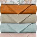 Muslin Receiving Blankets, Neutral Blanket Swaddling for Newborn Boys and Girls, 5 Pack Breathable and Skin-Friendly Swaddle Wrap for Infant Baby (Gentle Colors)