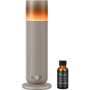 Waterless Diffuser with Fabric-Wrapped Design, OliveTech Cold Air Scent Diffusers for Home & Office, Hotel Collection Diffuser, Adjustable Intensity, Ambient Light, 1 x 30ml Essential Oil Included