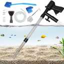 Carefree Fish Aquarium Gravel Cleaner 15~30In with 6Ft Water Hose Fish Tank Water Changer Sand Vacuum with Skimmer Net and Long Handle Sponge Alage Scraper