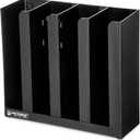 San Jamar Portion Cup and Lid Organizer Fits 2-3" Cups and Lids with Removable Dividers for Kitchen, Restaurant, and Fast Food, Plastic, 10 x 11.5 x 3.75 Inches, Black