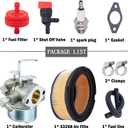 640152 Carburetor for Tecumseh 640152A 640023 640051 640140 640260B HM80 HM90 HM100 8-10 HP Engine Snow Blower Mower 5000w Generator with 33268 Air Filter Spark Plug kit