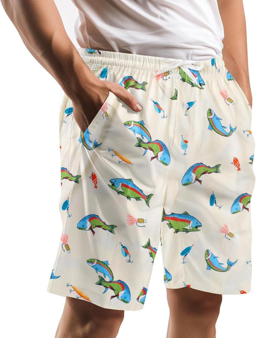 Vogseek Pajama Shorts for Men, Men's Pajama Bottoms, Sleep wear Pjs Pants (XXL)