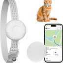 Cat Tracker, MINI GPS Tracker for Cats Compatible with Apple Find My App(Only iOS), No Monthly Fee Pet Tracker, Real-Time Tracking, Smart Alerts, Up to 1-Year Battery, White