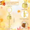 12 Sets Thanksgiving Party Favors Friendsgiving Gifts Pumpkin Beer Bottle Opener Keychains Cards Ropes and Organza Bags for Home Decor Thanksgiving Party Supplies for Guest