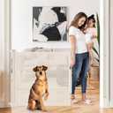 Retractable Baby & Dog Gate - Extends Up to 55" Wide Mesh Gate for Indoor & Outdoor Use, Beige ((33" Tall x 55" Wide))