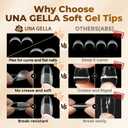 UNA GELLA Oval Fake Nails Pre-shape 504pcs Almond Gel Nail Tips Round Almond Press on Nails for Full Cover Acrylic Round Oval Full Nails False Nails 12 Sizes False Soft Gel Tips