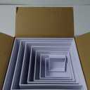 Large 8 Pcs White Acrylic Boxes for Display as Buffet Risers and Stands, Food Risers for Party, Table, including 10", 9", 8", 7", 6", 5", 4", 3" (Large, 8Pcs, White)