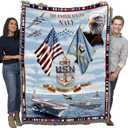 Pure Country Weavers PCW - US Navy Blanket - Gift Military Tapestry Throw Woven from Cotton - Made in The USA (72x54)