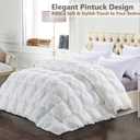 Alaskan King Down Alternative Comforter 136x120 Inch White 500 GSM Ultra Soft Breathable, Luxury Pintuck Pinch Pleat, All Season Duvet Insert with Corner Tabs, Machine Washable