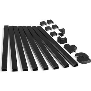 126in Cord Hider Kit, Wire Hiders for TV on Wall, Paintable Cable Management Kit, Wire Cover for Wall Mount TV, Hide Wires Along Wall, Black Cord Cover Wall Wire Management, 8xL15.7in W0.95in H0.55in (Medium)