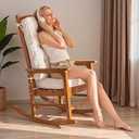 HIGOGOGO Rocking Chair Cushion with Corduroy Cover (Without Chair), 46 x 18 Inch Supportive Cushion, Overstuffed Chair Cushion, Beige