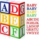 Kolldenn 6 Pcs Back to School Decorations Custom Letter Inspire Party Decoration 30x30 cm Alphabet Boxes with 104 Pcs Letter Cutouts(4 Sets of A-z) Party Favor Birthday Photo Block Props School Decor