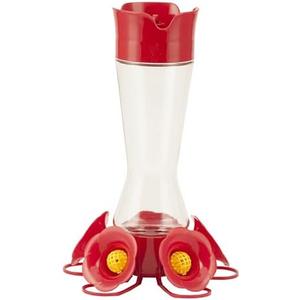 Perky-Pet 204CP-4 Favored Pinch-Waist Glass Hummingbird Feeder with Built-in Ant Moat and Bee Guards - 16 oz