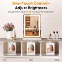 Sweetcrispy 18"x13" LED Vanity Mirror with Lights, Dimmable 3 Color Modes Makeup Mirror with Memory Function, USB Charging, Aluminum Frame, Lighted Mirrors for Desk, Bedroom, Living Room