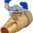 LD Valve- Pex A to FPT Transition Ball Valve, 3/4-in Propex X 3/4-in NPT Expansion Valve with Blue T-Handle, F1960 Brass PEX A Shut Off Valve For Pex A Pipe(2-Pack)