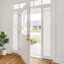 Cordless Sidelight Blinds, 9" x 72" White Faux Wood Horizontal Window Blinds for Front Door, 2" Slats with Adjustable Tilt Wand, Privacy Light Control for Narrow Windows and Entryways, 1 Pack