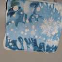 Christmas Kitchen Curtains 3 Piece Set Blue Snowman Window Curtains and Valance Set Xmas Curtain Swag for Kitchen Bedroom Living Room Decor, 60 x 36 Valance, 36 x 30 Tier