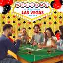 Wonderjune 16 Pcs Casino Theme Party Decor Black and Red Poker Night Backdrop Las Vegas Poker Night Backdrop Gold Foil Fringe Curtain Stereo Casino Welcome to Fabulous Banner for Birthday Dress-up