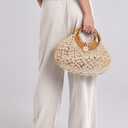 ANRABESS Women Linen Palazzo Pants Summer Boho Wide Leg High Waist Casual Lounge Pant 2026 Beach Travel Vacation Outfits (Beige, M)