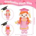 Graduation Plush Doll,Pink Stuffed Animal with Cap & Braided Hair,Soft Cute Plush Figure,Graduation Class of 2026 Keepsake Gifts for Girls Kids