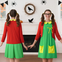 Kids Halloween Costumes, Cute Halloween Costumes for Girls Cosplay with Green Dress, Red Cardigan
12-18M