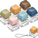 Taiyin 6 Pcs Keyboard Toy Clicker Keyboard Fidget Keychain Decompression Toys Button Stress Relief Gifts for Adult to Relief Stress Pass The Time (Morandi)