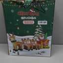 DomKom 12FT Christmas Inflatables Black Santa Sleigh, Black Santa Claus on Sleigh with Five Reindeers Blow up Giant Yard Decoration, Outdoor Built-in LED Lights Party Lawn Holiday Winter Decor Outside