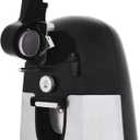 Amazon Basics 3-In-1 Electric Can Opener, Bottle Opener and Knife Sharpener with Stainless Steel Blade, Magnetic Lid Holder, Safe, Easy to Use, Powerful, Sleek Design, 50W, Black