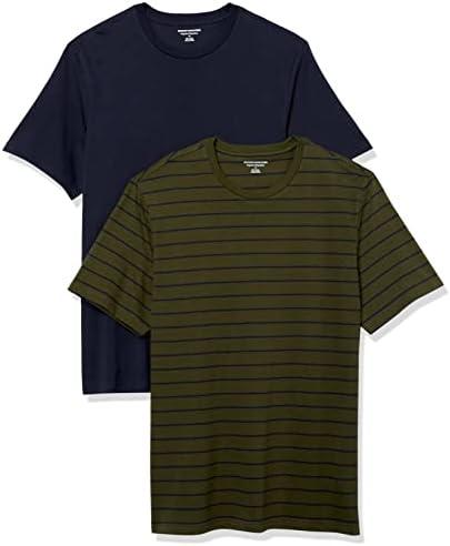 Amazon Essentials Men's Cotton Regular-Fit Short-Sleeve Crewneck T-Shirt, Pack of 2, Size M