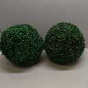 Ogrmar 2 PCS 13.7 inch 2 Layers Artificial Plant Topiary Ball Faux Boxwood Decorative Balls for Backyard, Balcony,Garden, Wedding and Home Decor (13.7 Inch), Green