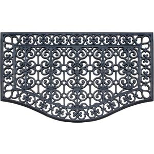 A1 Home Collections Large Outdoor Doormat, Natural Rubber Grill Drainable Design & Anti Fatigue, Ideal for Outside entryway, Scrapes Shoes Clean of Dirt, Heavy Duty mat for Indoor Outdoor Use, 24"X39" (Black Estate)