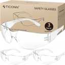 TICONN Clear Safety Glasses for Men, Safety Goggles with Scratch Impact Resistant Meets ANSI Z87.1 Standard