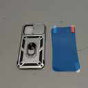 SunStory Compatible with iPhone 14 Pro Max Case with HD Screen Protector & Slide Camera Cover & Rotated Ring Kickstand, [Military-Grade] Phone Case for iPhone 14 Pro Max (Silver)