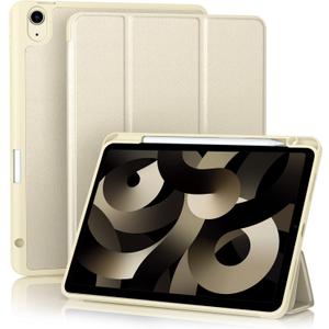 Akkerds Compatible with iPad Air 11 Inch Case 7th/6th Generation (M3/M2) 2025/2024, for iPad Air 5th/4th Generation Case 10.9 Inch 2022/2020 with Pencil Holder[Auto Sleep/Wake], Starlight