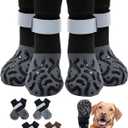 Non Slip Dog Socks with Grips, Dog Sock to Prevent Licking Paw for Senior Dogs, Dog Shoes for Hardwood Floors and Enhancing Traction, Paw Protector - Fits Small, Medium, Large Dogs - S