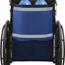 2 x Dual Oxygen Tank Holder for Wheelchiars, Oxygen Cylinder Bag with Adjustable Straps and Mesh Storage Pockets Fits D & E Cylinder, Fit for Walker, Rollator, Scooter (Blue)