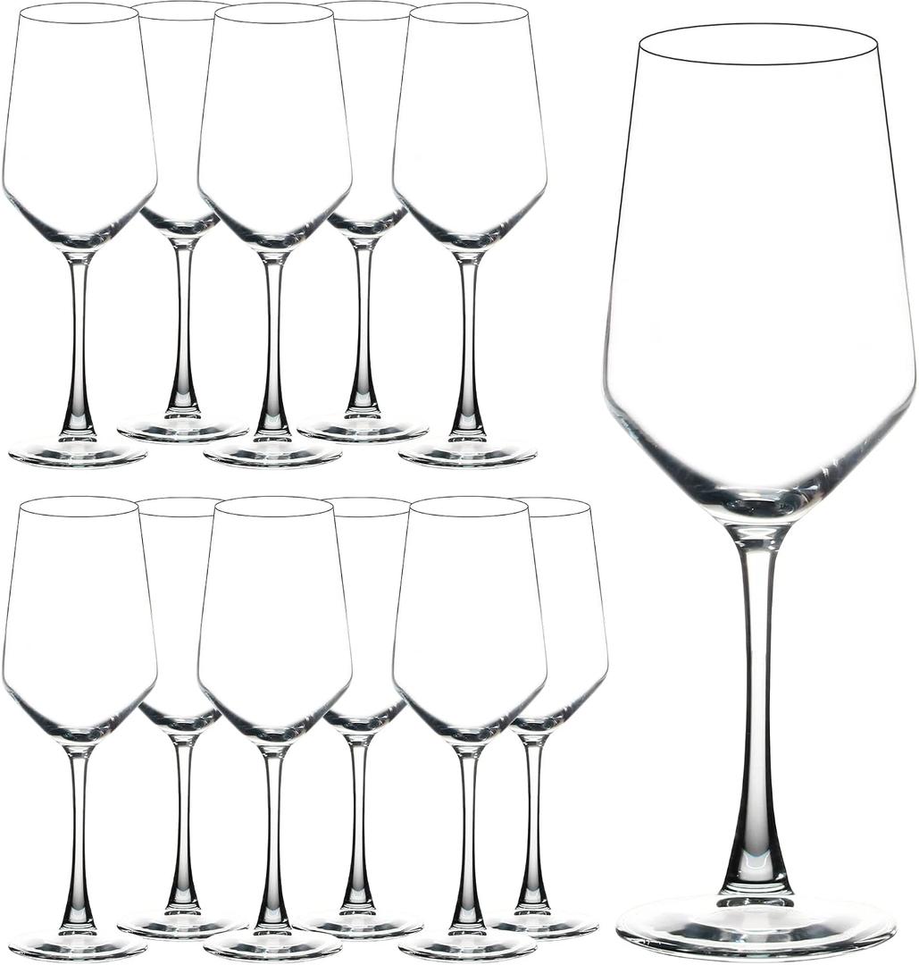 YANGNAY Wine Glasses (Set of 12, 13 Oz), Clear Wine Glasses for Red or White Wine, Smooth Rim, Dishwasher Safe