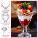 Willinglong 6 Pcs 8oz Glass Ice Cream Sundae Cups Clear Tulip Dessert Bowls Glass Ice Cream Cups Set for Parfait, Trifle, Fruit, Salad, Party